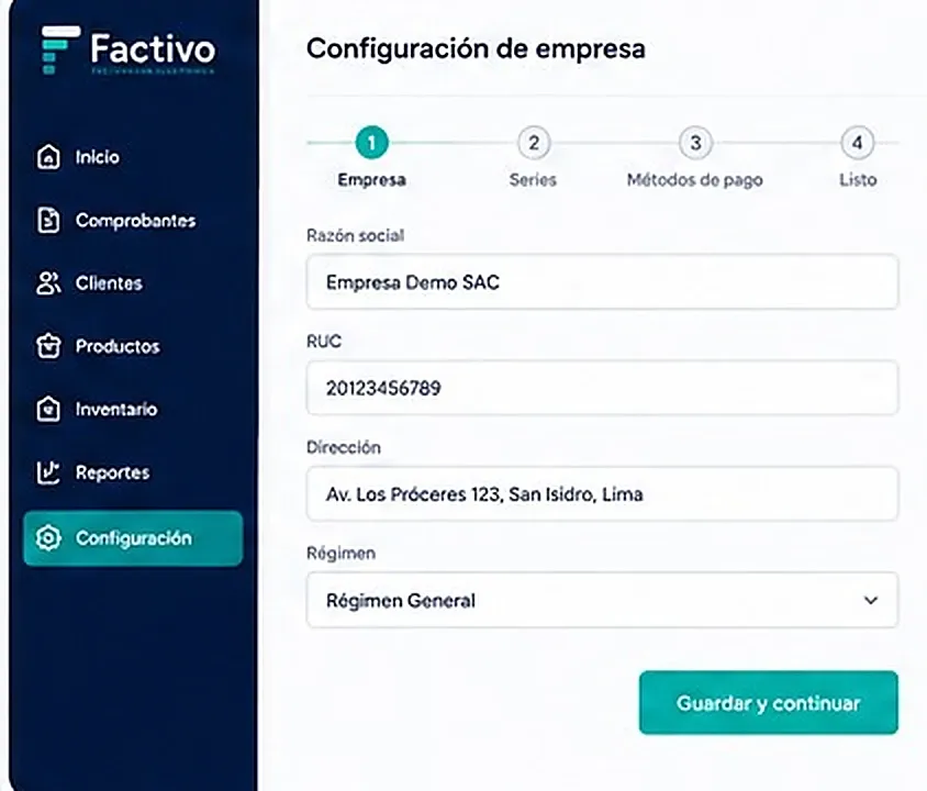 Configura tu empresa